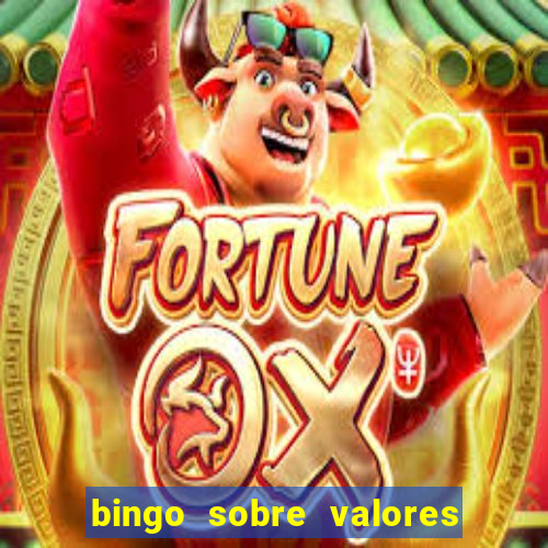 bingo sobre valores para imprimir