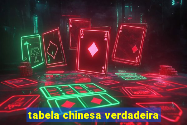 tabela chinesa verdadeira