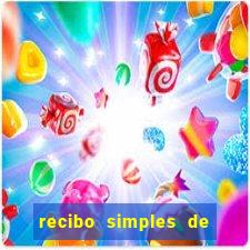 recibo simples de pagamento word